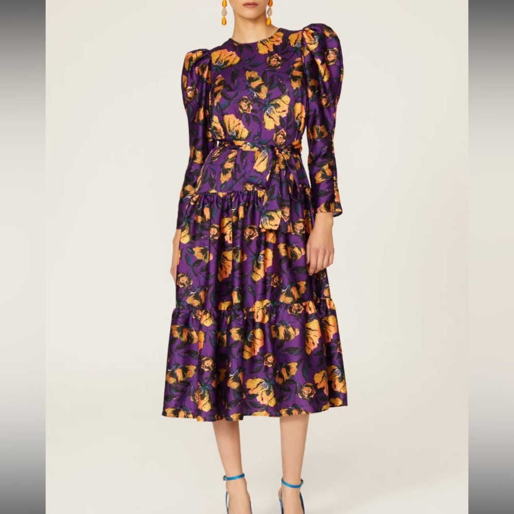 DELFI Collective Taylor Puff Sleeve Floral Dress Size Small